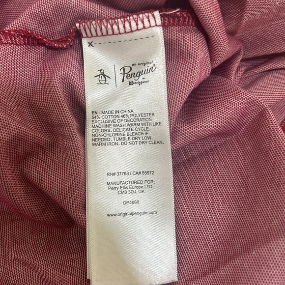 ORIGINAL PENGUIN RINGER TSHIRT MEN SIZE XXL PINK SHORT SLEEVE PLAID - Picture 8 of 10